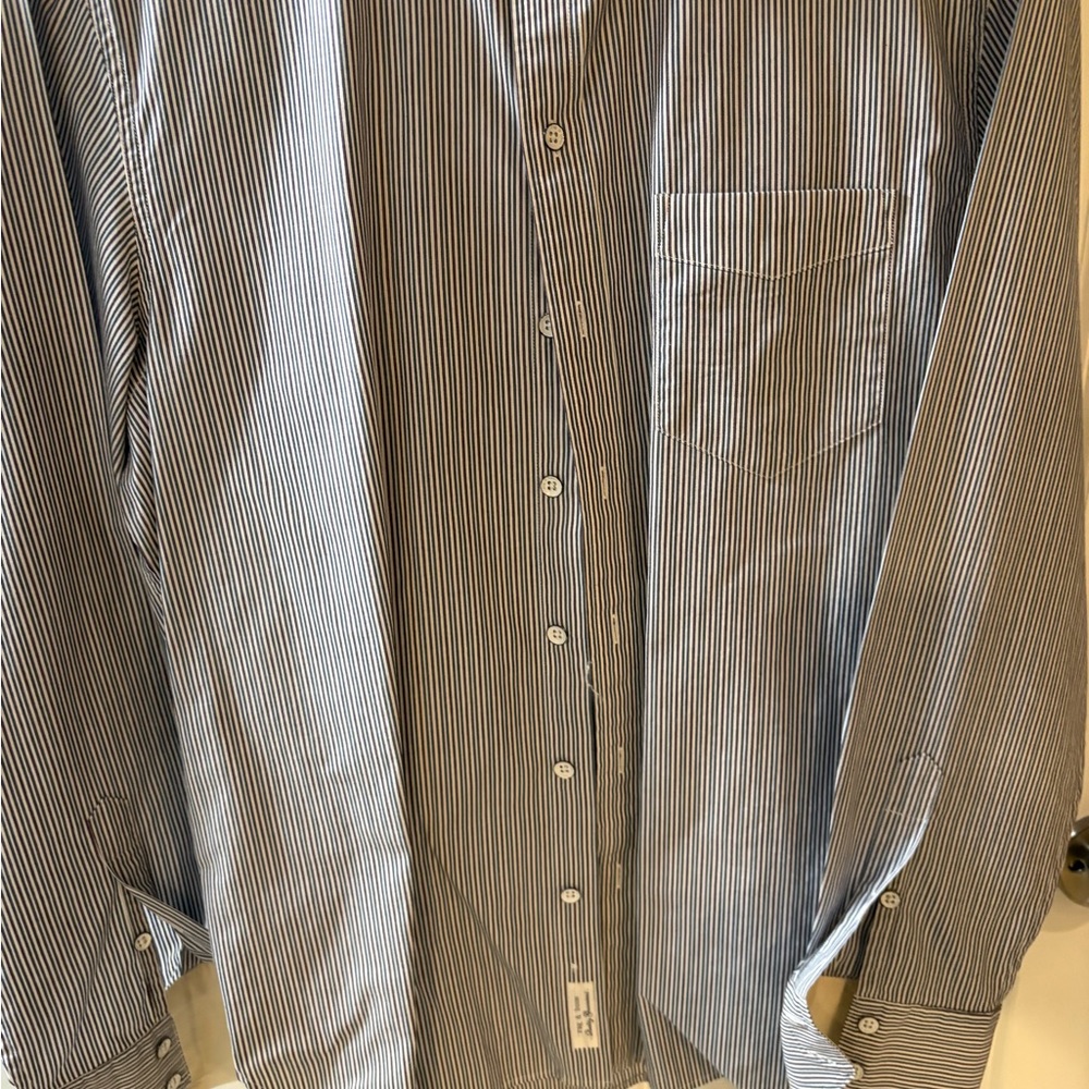 RAG & BONE Classic Blue Striped Men's Shirt
